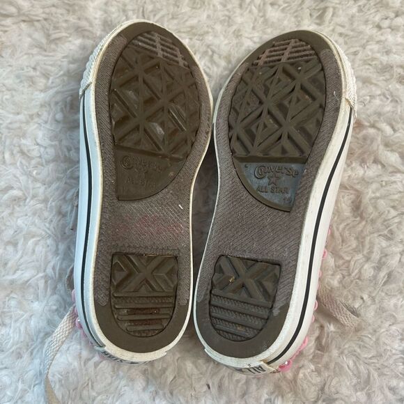Converse little girl pink Bling low top lace up pink sneakers size 12 - Picture 10 of 12